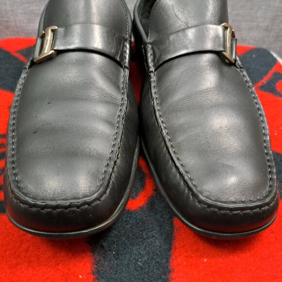 %Salvatore Ferragamo Black Leather Slip-On Loafers Size 11 Men / D3 main image 16